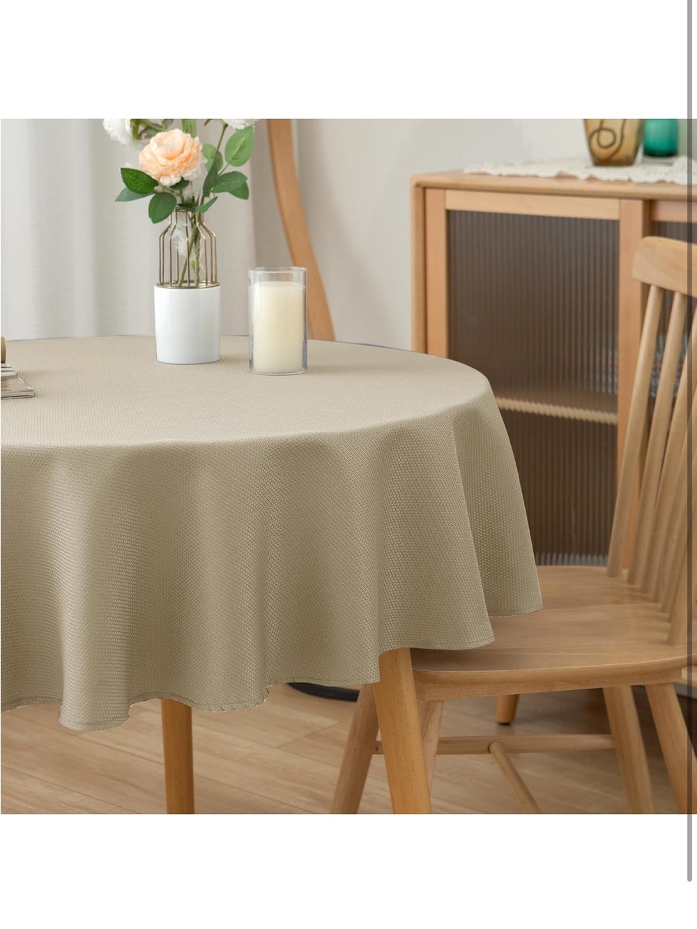 NEW Textured Fabric Round Tablecloths 70", Water Resistant. Machine Washable